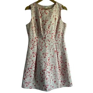 Eliza J Women’s Size 10‎ Midi A Line Rose Floral White & Pink Dress